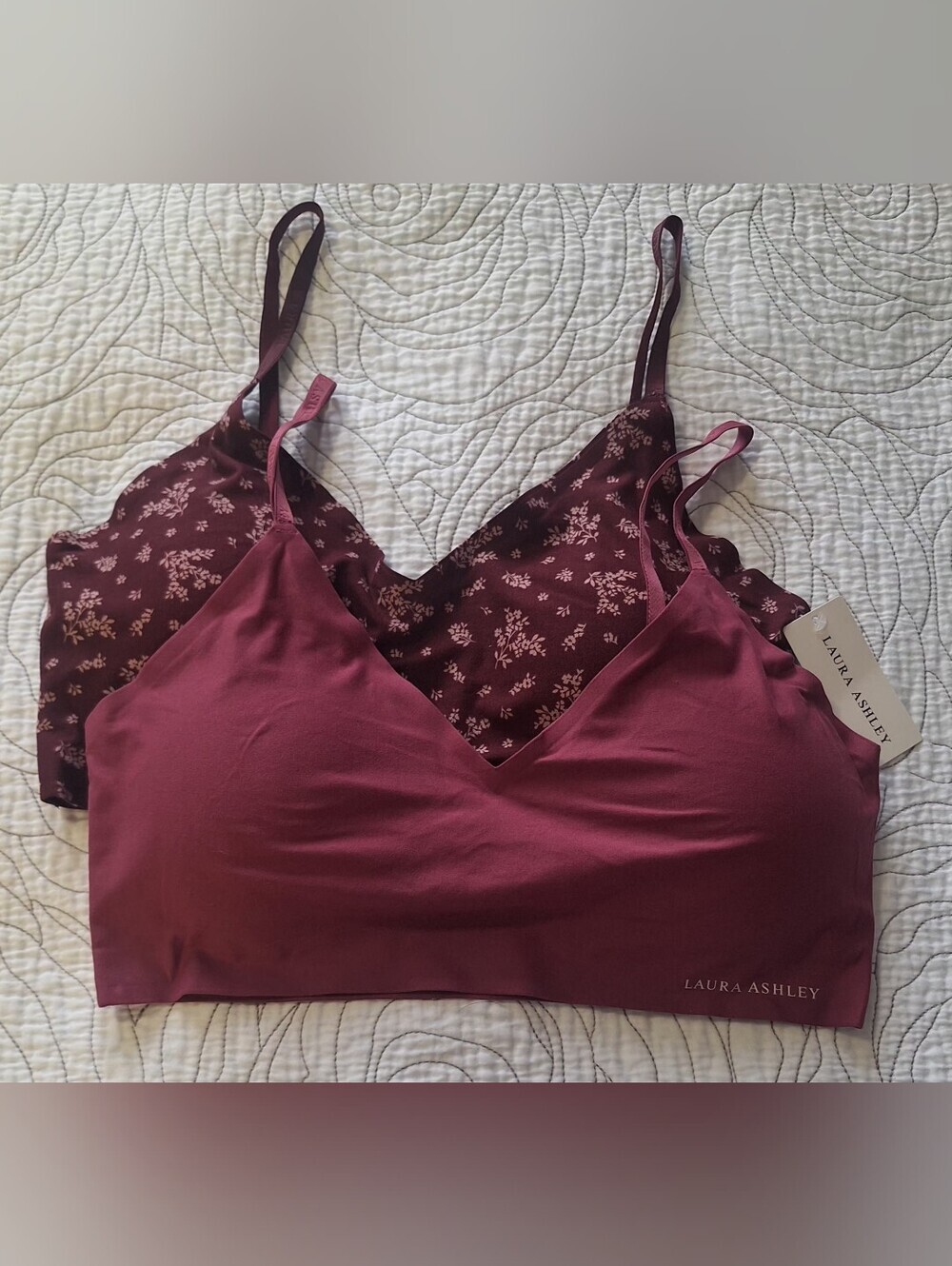Laura Ashley Women's Burgundy Bralette - Pack of 2